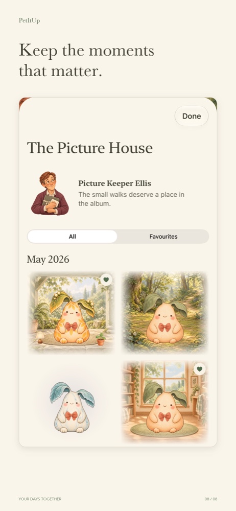 Official campaign showing the Picture House gallery of companion memories.